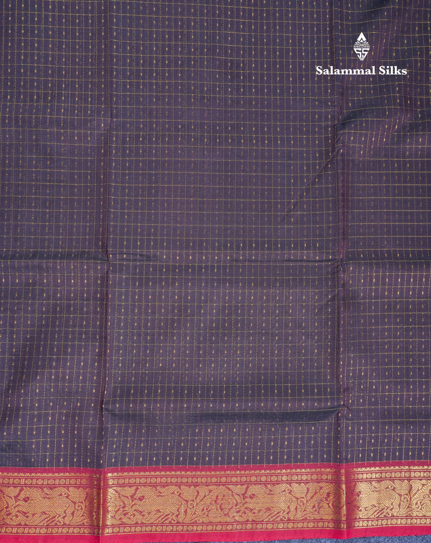 Dark Brown Lakshadeepam Pure Silk Cotton Saree With Contrast Chilly Red Blouse
