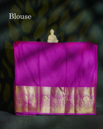 Semi Silk Pattu Pavadai - Parrot Green With Vadamalli Blouse | 9+ Years