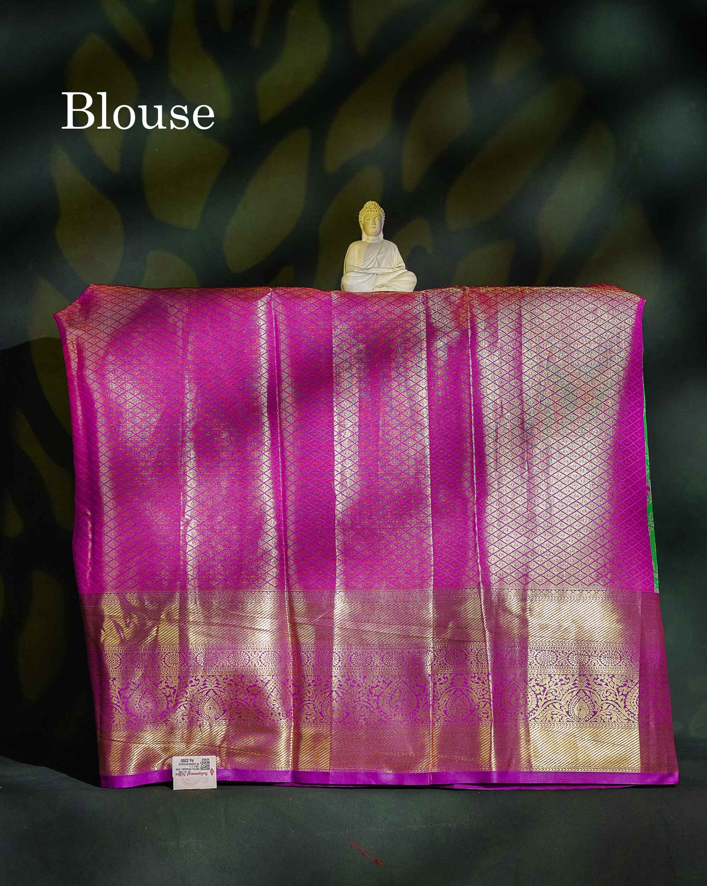 Semi Silk Pattu Pavadai - Green Tissue With Contrast Vadamalli Blouse | 9+ Years