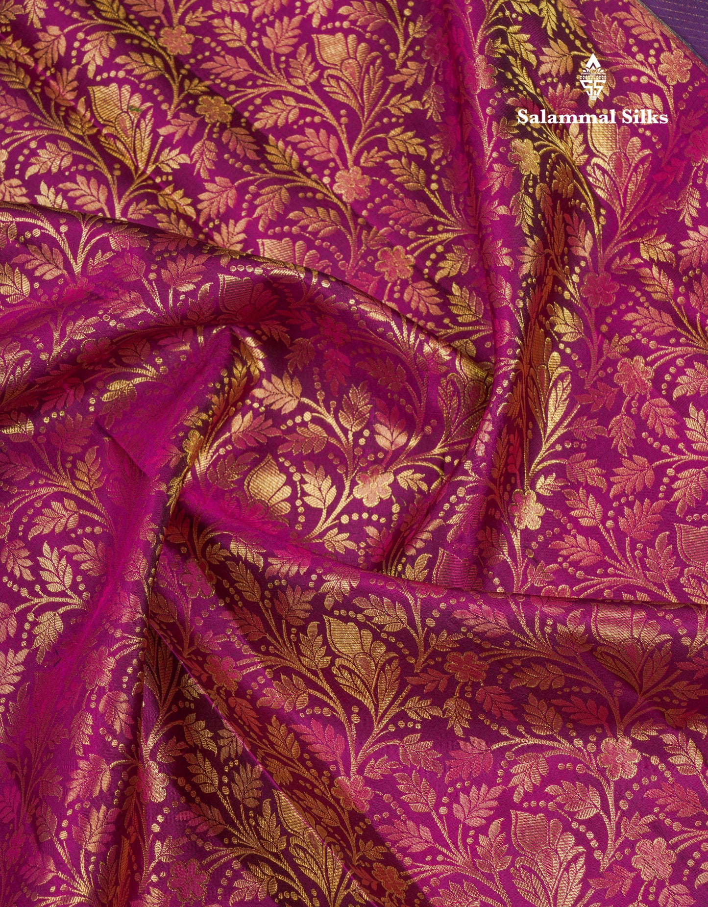 Beautiful Magenta Bridal Pure Kanjivaram Silk Saree With Contrast Peacock Blue Traditional Evening Morning Border