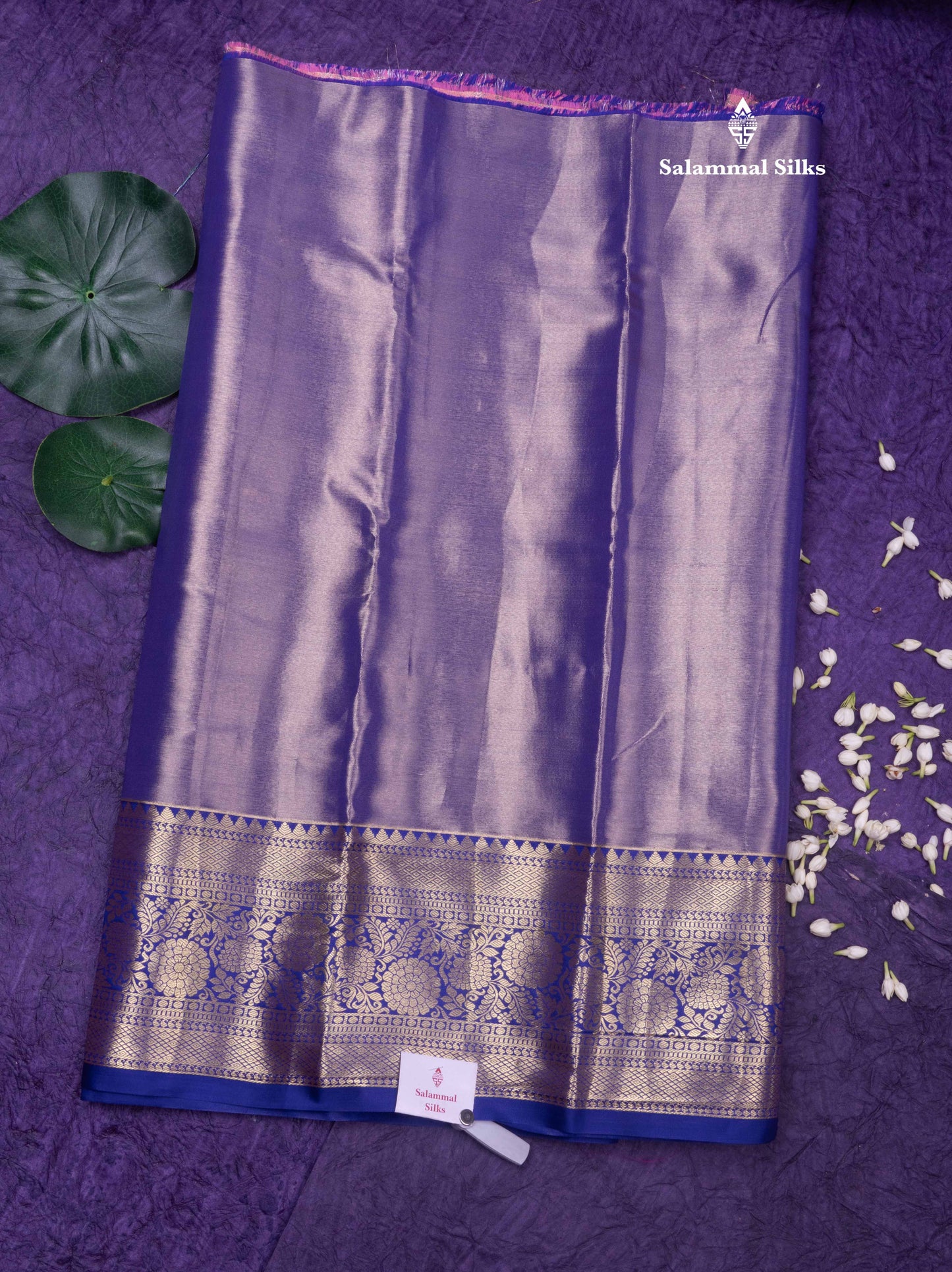 Semi Silk Pattu Pavadai (Baby Pink) with Violet colour Blouse 27"