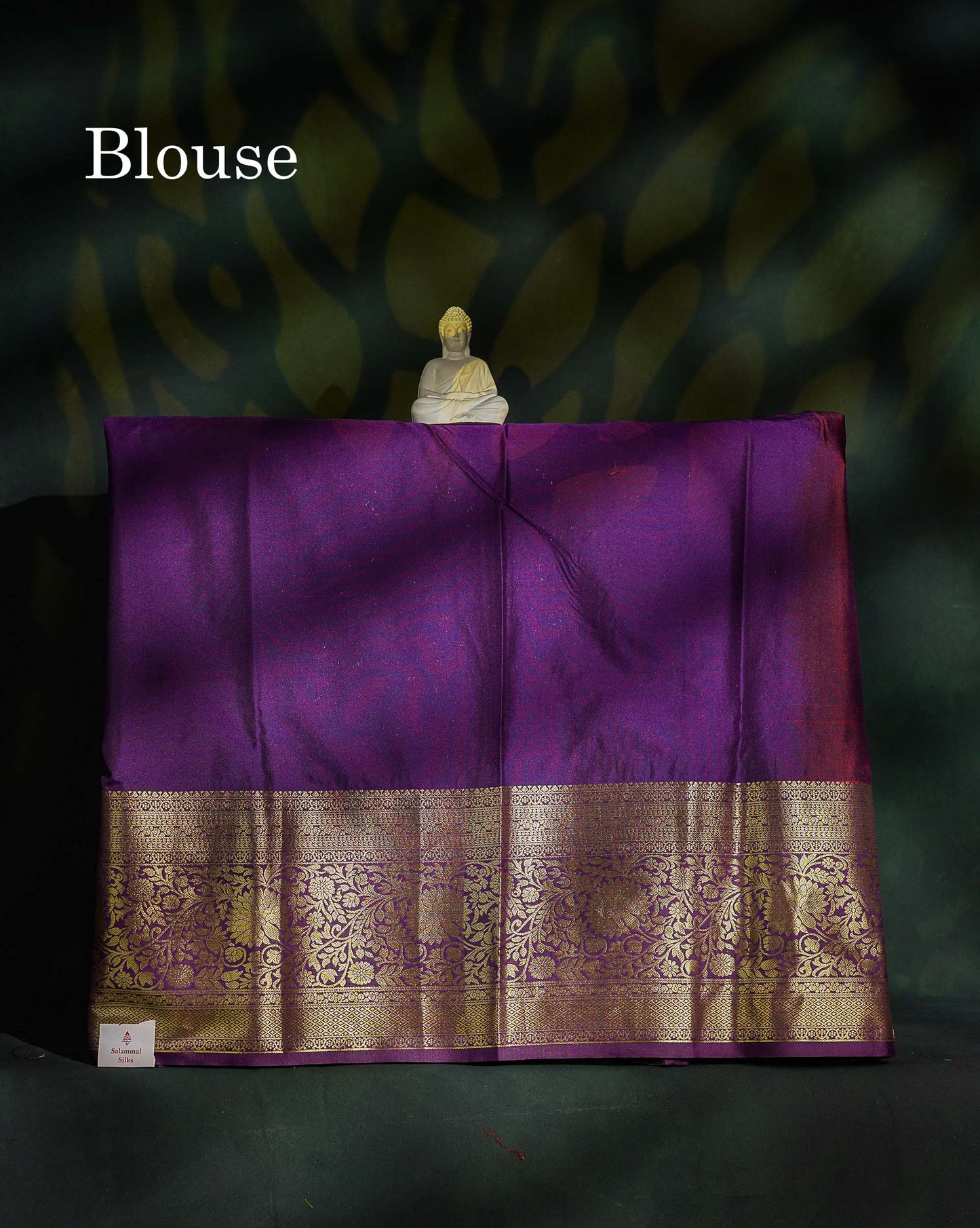 Semi Silk Pattu Pavadai - Orange With Dark Purple Blouse | 9+ Years