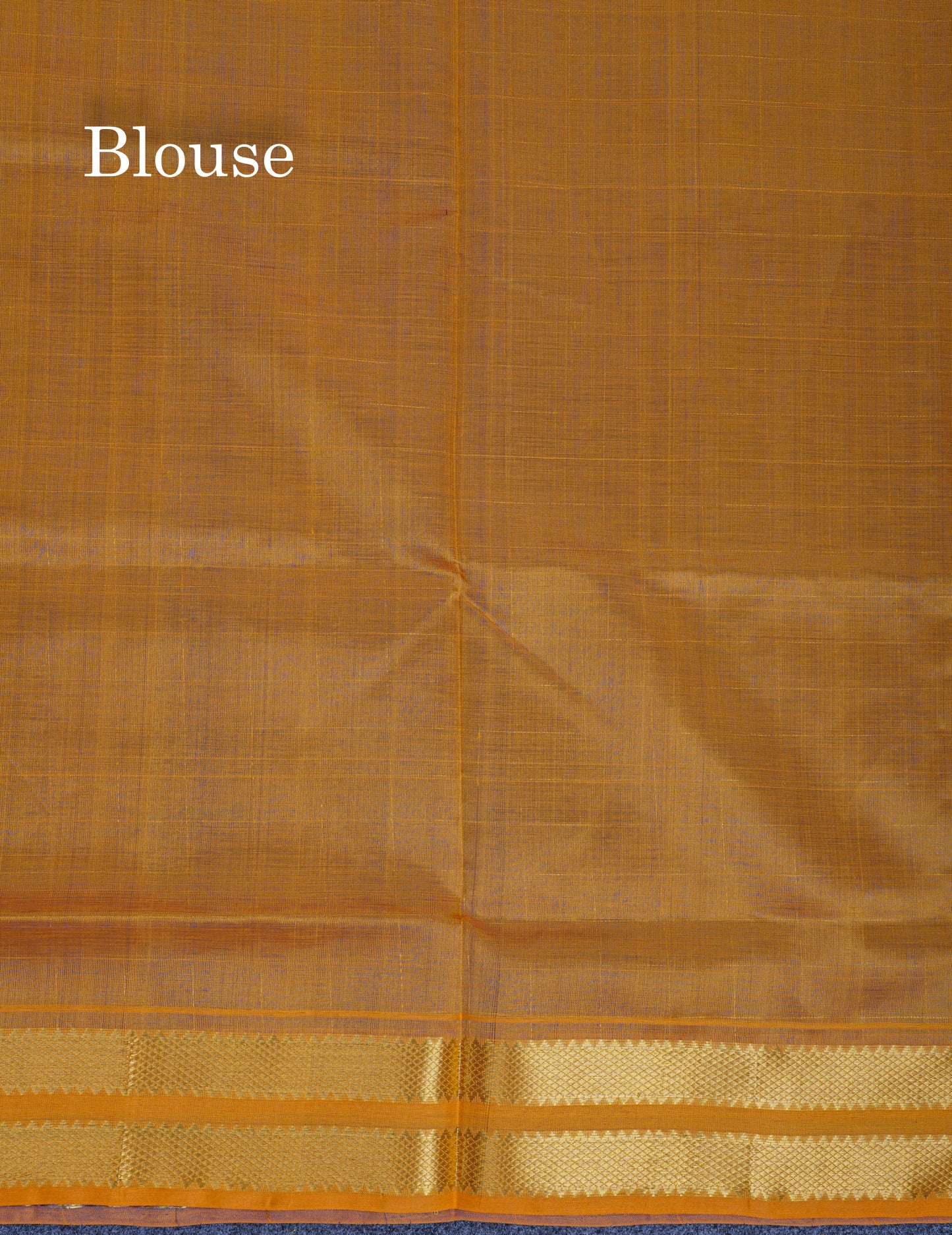 Royal Blue Zari Checks With Butta Pure Silk Cotton Saree With Contrast Mustard Yellow Blouse