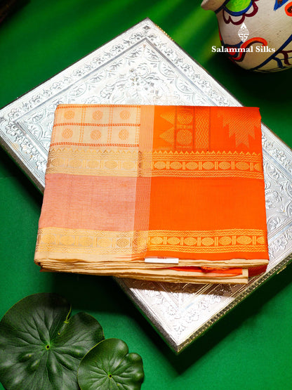 Beautiful Sapphire Green Checks With Butta Semi Silk Cotton Saree With Traditional Rettapet Border