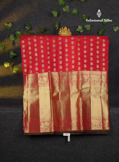 Beautiful Pure Silk Pattu Pavadai (Dual Tone Pinkish Orange) With Traditional Long Border 45"