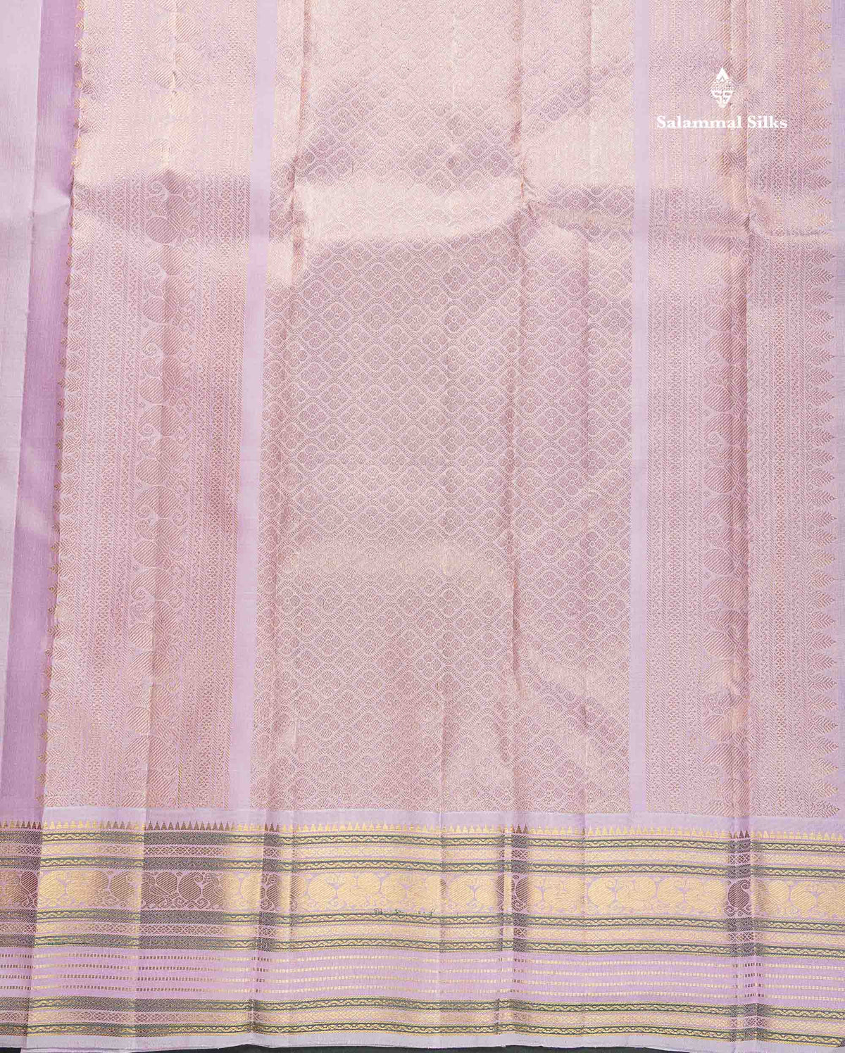 Korvai Pure Kanjivaram Silk Saree - Magenta Colour Body With Contrast Baby Pink Border