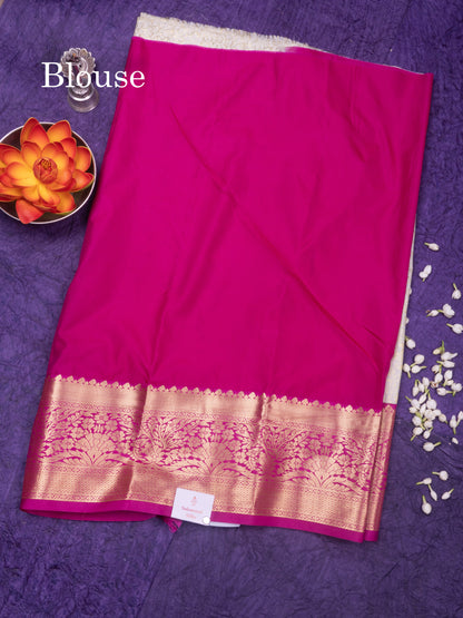 Semi Silk Pattu Pavadai (Green)with Pink colour Blouse 27"