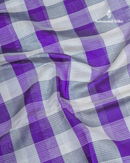 Beautiful Paalum Pazham Checks Handloom Pure Silk Cotton Saree With Contrast Half White Blouse