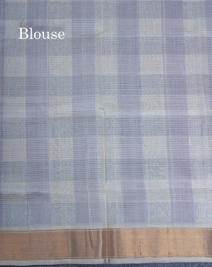 Beautiful Paalum Pazham Checks Handloom Pure Silk Cotton Saree With Contrast Half White Blouse