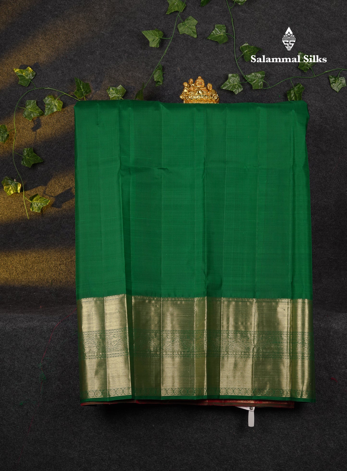 Beautiful Pure Silk Pattu Pavadai (Chilly Red) With Contrast Bottle Green Blouse 45"