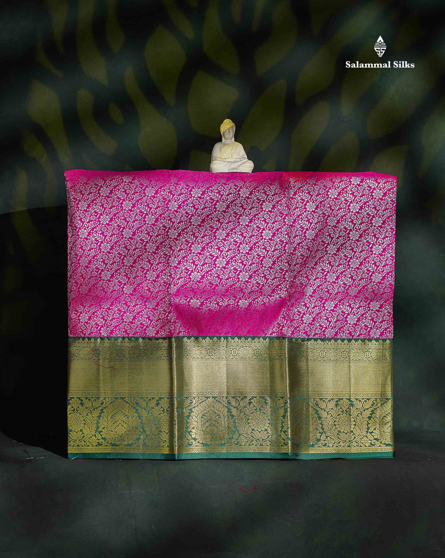Semi Silk Pattu Pavadai - Pink With Green Blouse | 9+ Years