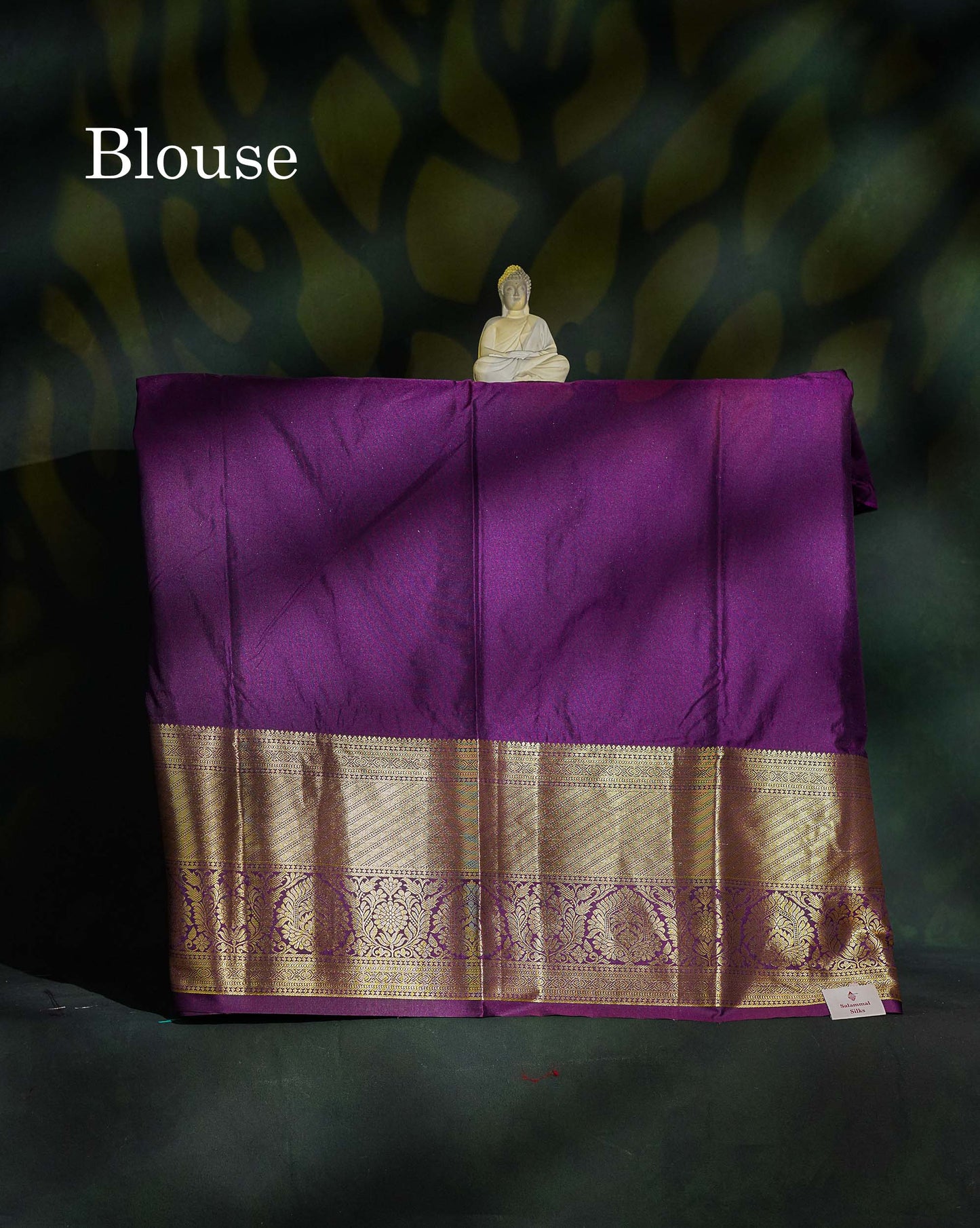 Semi Silk Pattu Pavadai - Teal Green With Dark Purple Blouse | 9+ Years