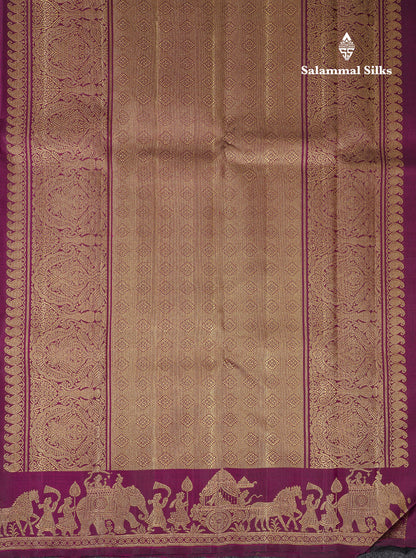 Beautiful Magenta Pure Kanjivaram Silk Saree With Fancy Border