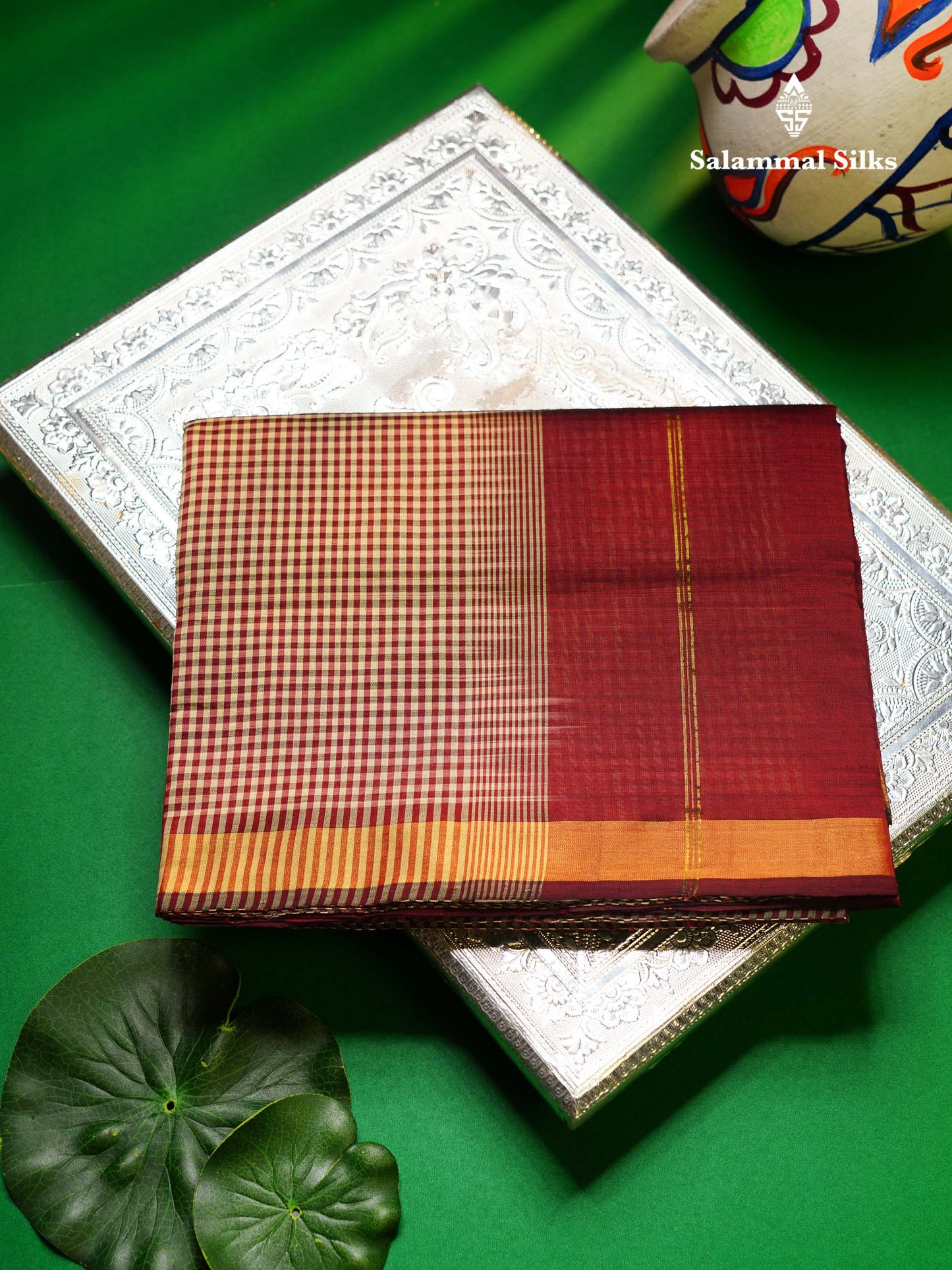 Beautiful Black & White Tiny Checks Semi Silk Cotton Saree With Contrast Black Blouse