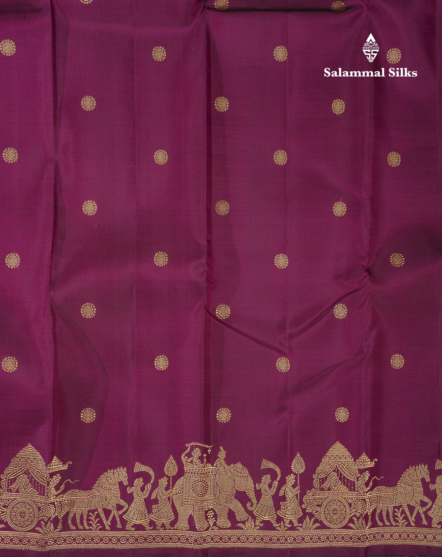Beautiful Magenta Pure Kanjivaram Silk Saree With Fancy Border