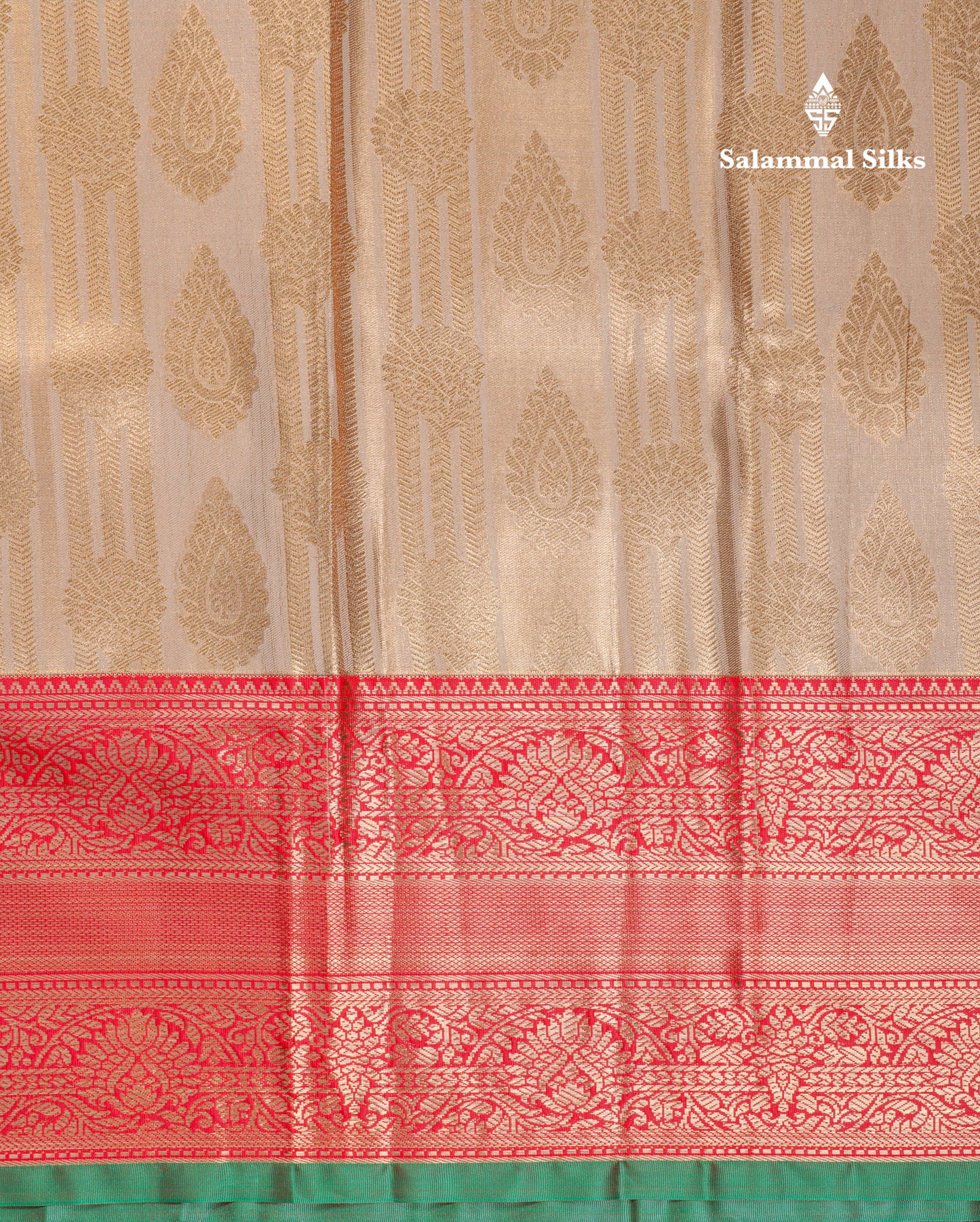 Beautiful Dark Sandal Tissue Fancy Semi Silk Saree With Contrast Chilly Red Traditional Evening Morning Border