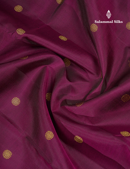 Beautiful Magenta Pure Kanjivaram Silk Saree With Fancy Border