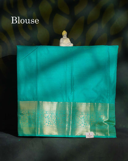 Semi Silk Pattu Pavadai - Lavender With Sapphire Green Blouse | 9+ Years