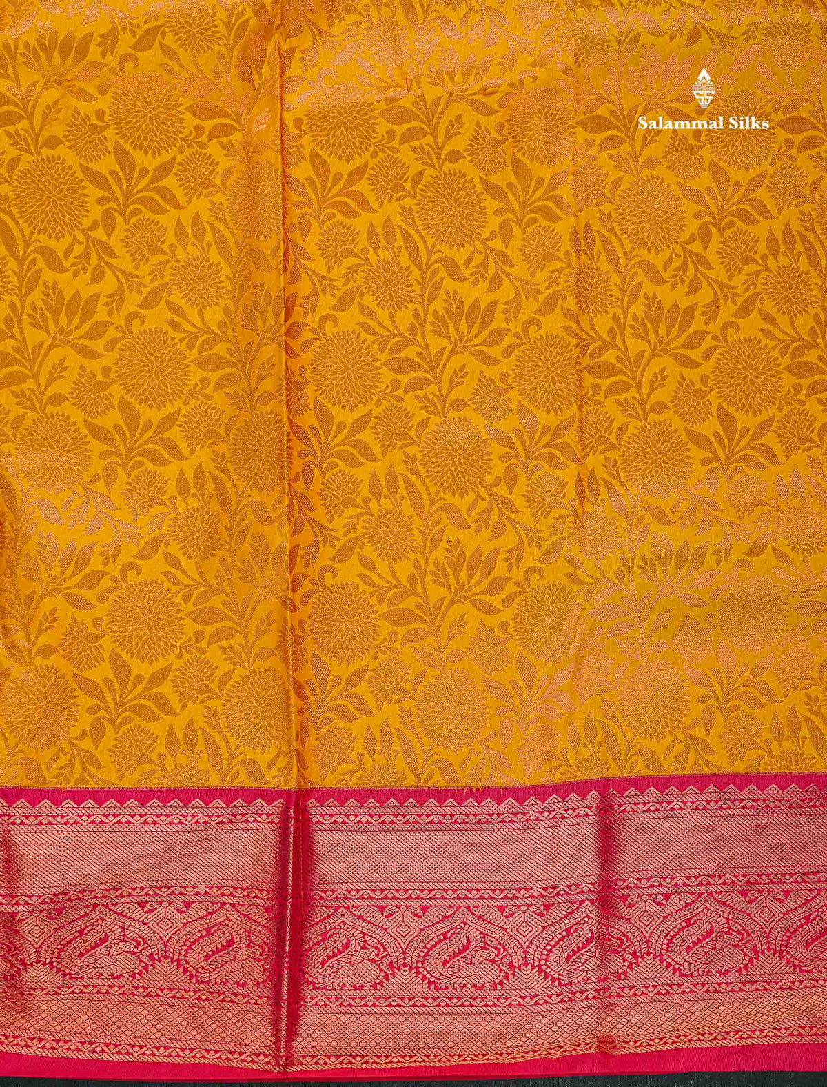 Semi Silk Saree - Mustard Yellow Colour Body With Contrast Red Border