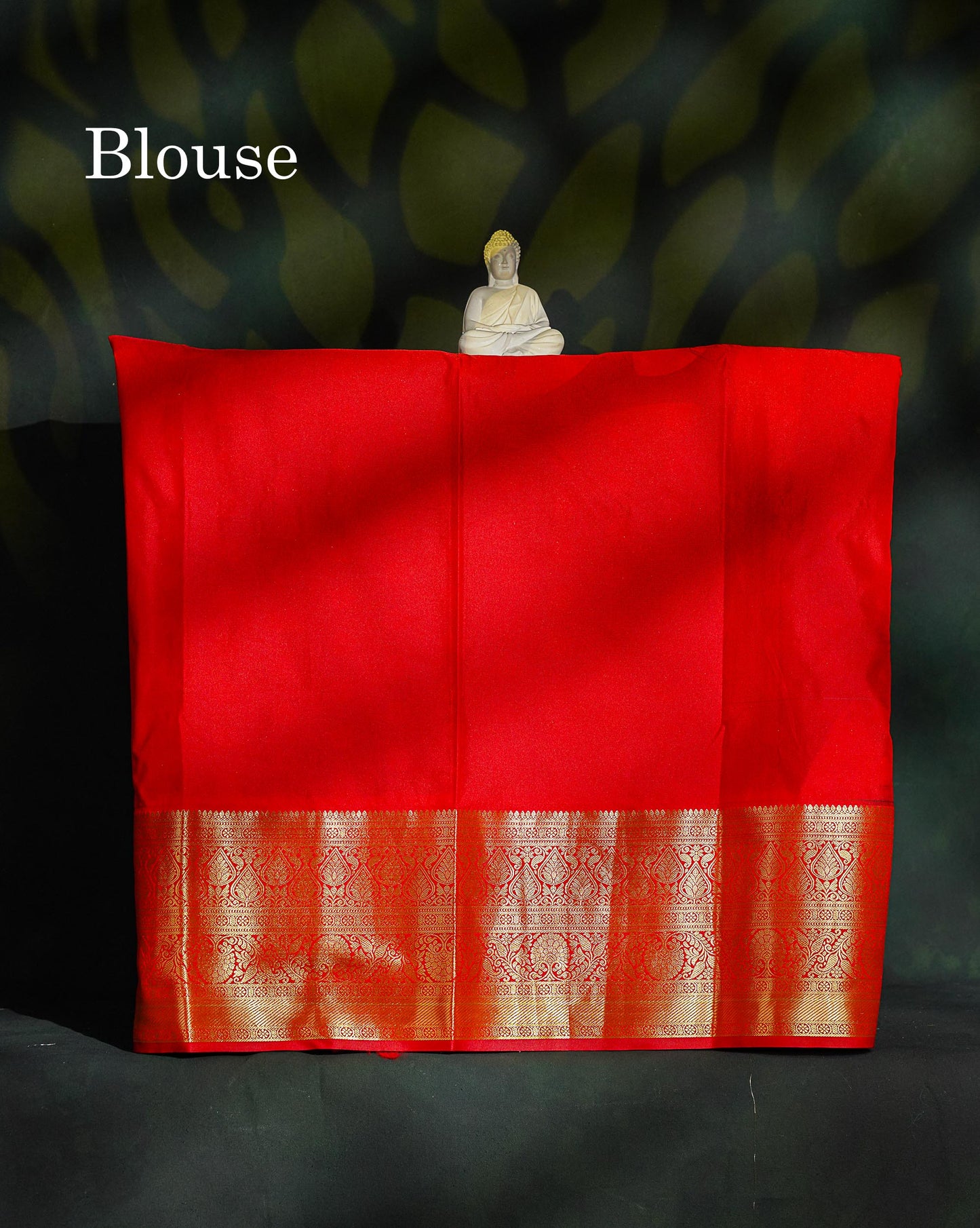 Semi Silk Pattu Pavadai - Blue With Red Blouse | 9+ Years