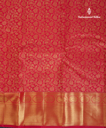 Beautiful Redish Maroon Bridal Pure Kanjivaram Silk Saree With Traditional Border