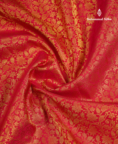 Beautiful Redish Maroon Bridal Pure Kanjivaram Silk Saree With Traditional Border
