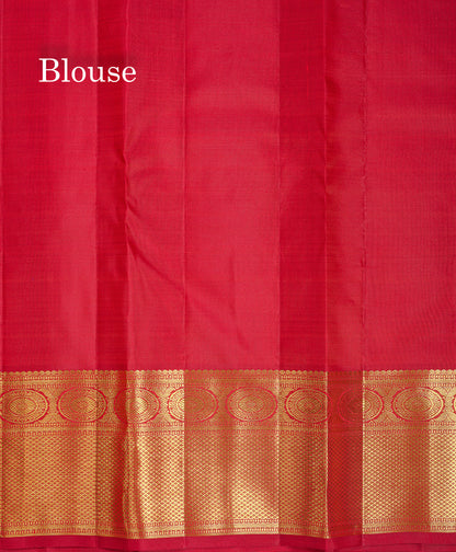 Beautiful Redish Maroon Bridal Pure Kanjivaram Silk Saree With Traditional Border
