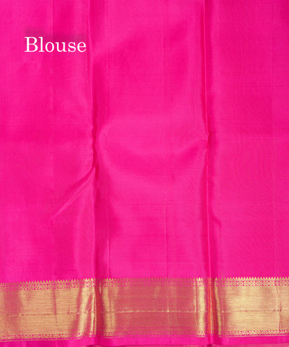Beautiful Dual Tone Pinkish Orange Bridal Pure Kanjivaram Silk Saree With Contrast Magenta Pink Traditional Evening Morning Border
