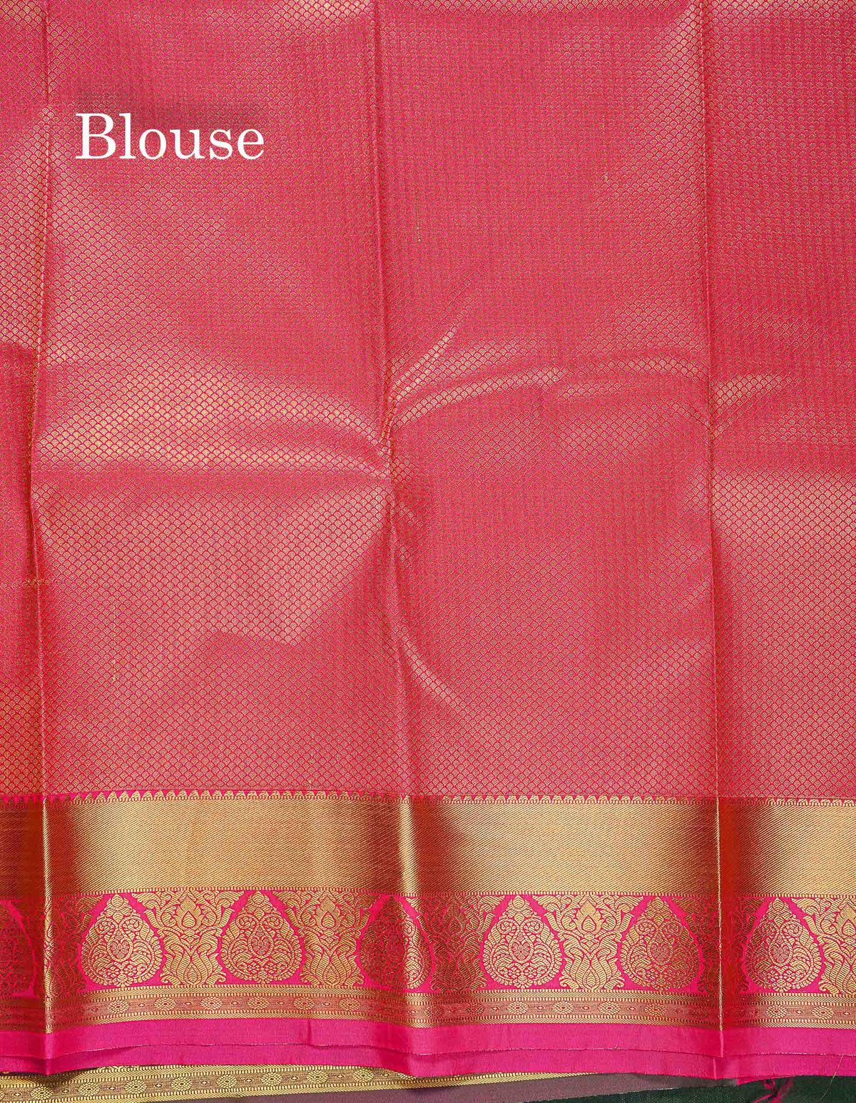 Semi Silk Saree - Olive Green Colour Body With Contrast Pink Blouse