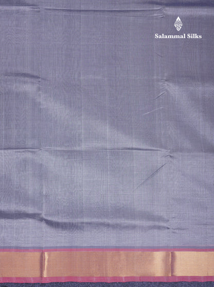 Light Gray Kanjivaram Pure Silk Cotton with Pink Blouse