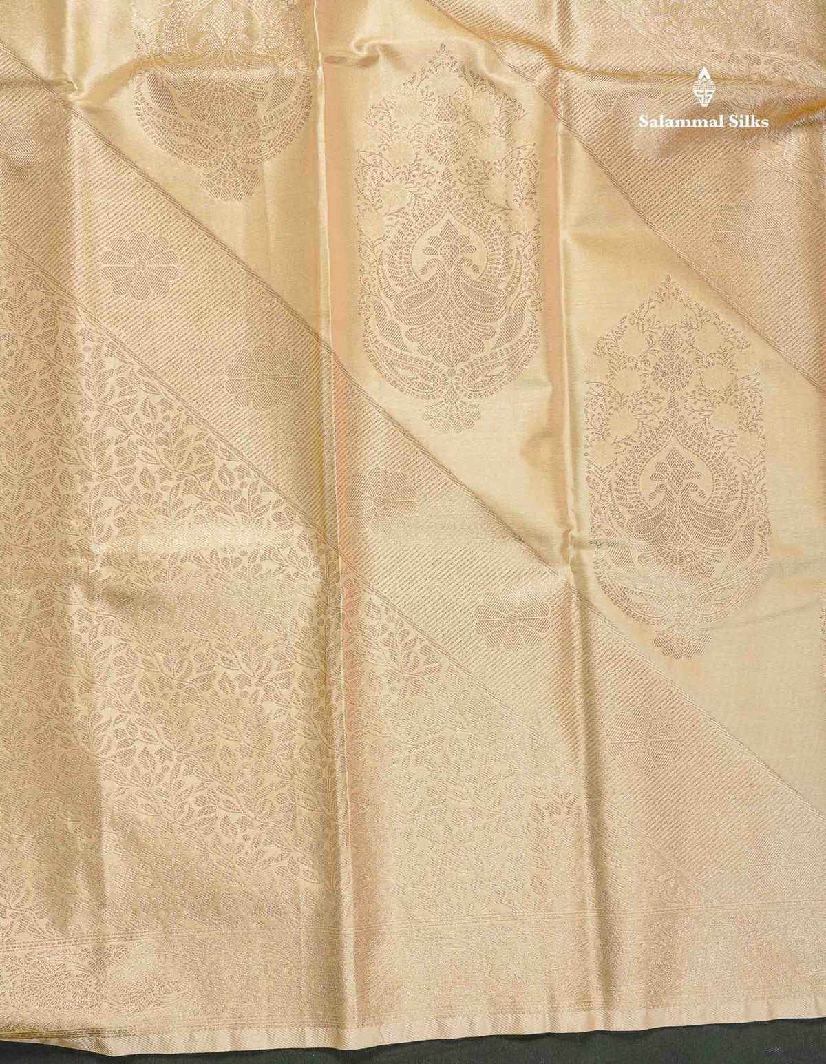 Fancy Tissue Semi Silk Saree - Beige Colour Body With Contrast Pink Blouse