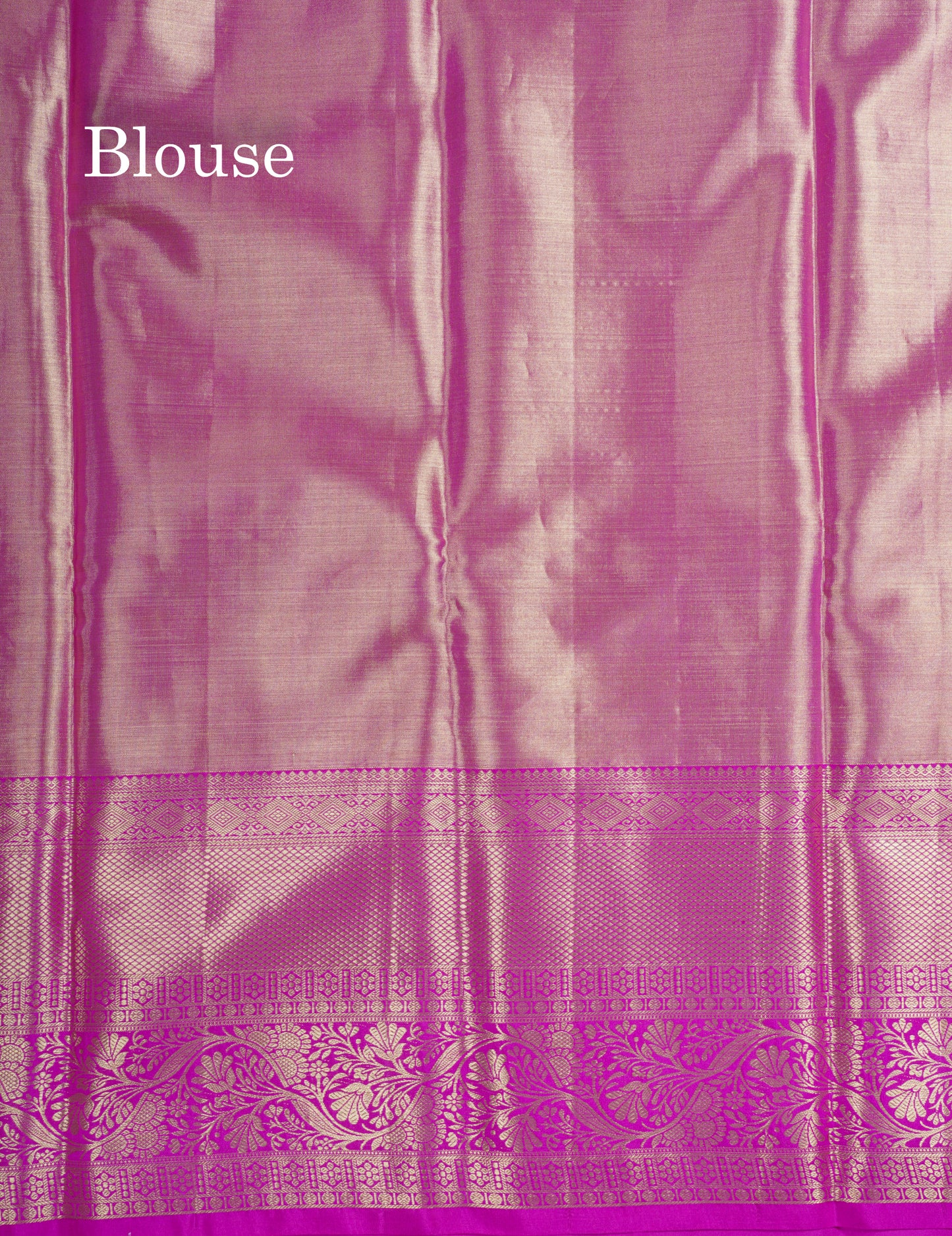 Light Parrot Green Tissue Bridal Pure Kanjivaram Silk Saree With Contrast Magenta Pink Border