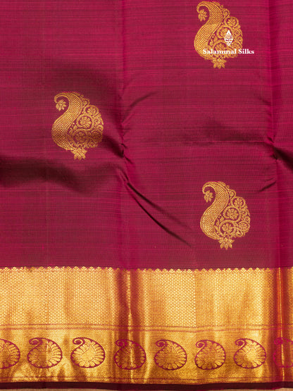 Kanjivaram Beautiful Magenta Pure Silk Saree With Gold Zari Border