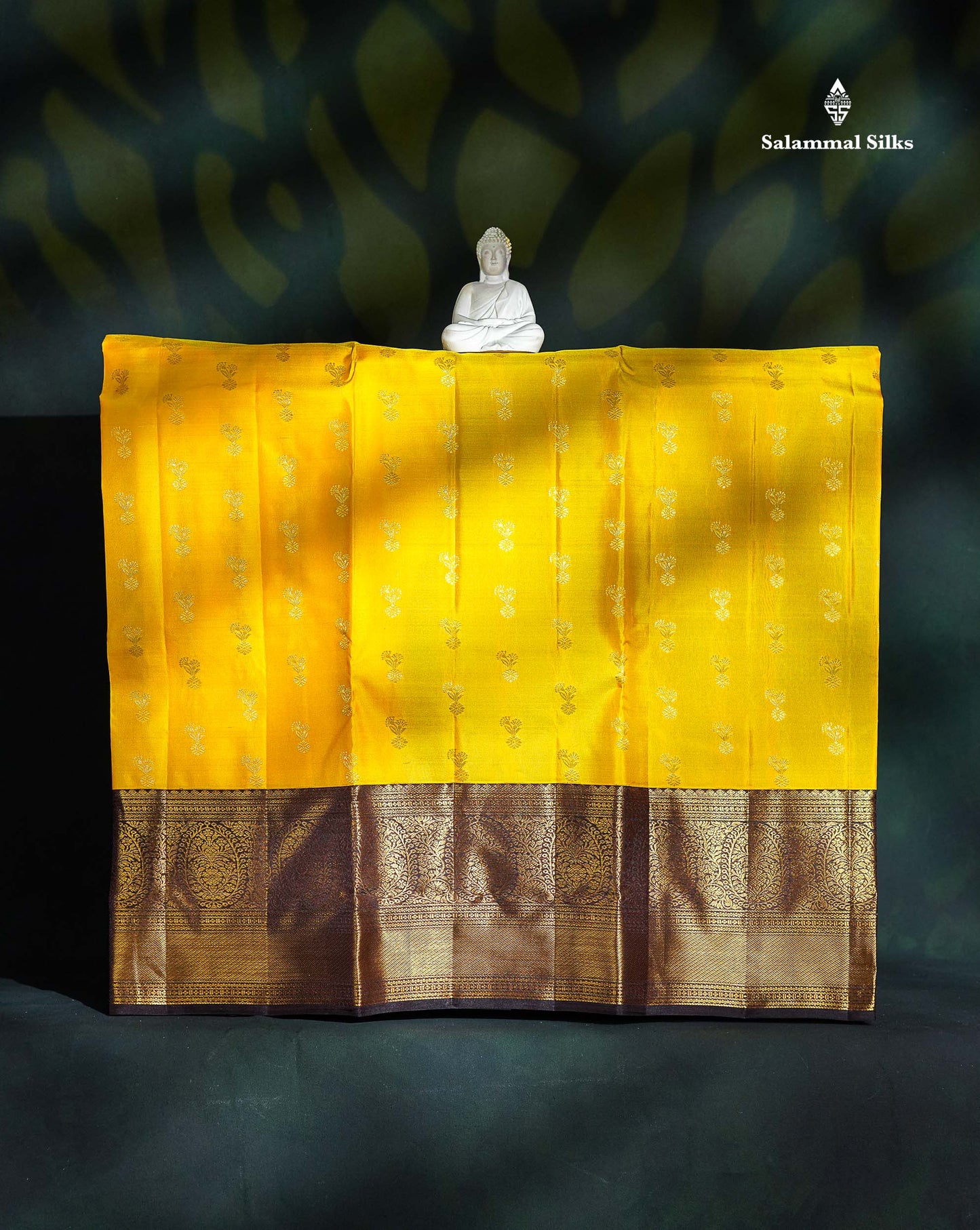 Pure Silk Pattu Pavadai - Yellow With Snuff Brown Blouse | 9+ Years
