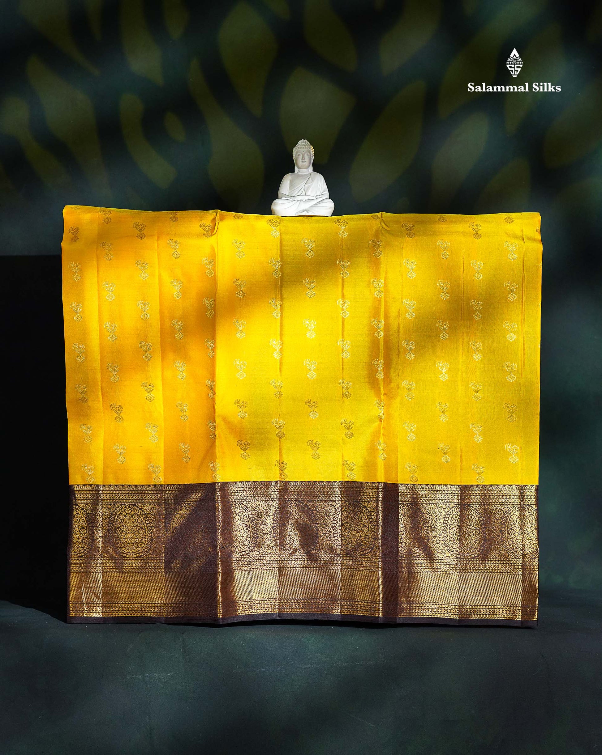 Pure Silk Pattu Pavadai - Yellow With Snuff Brown Blouse | 9+ Years