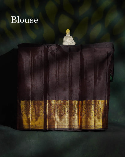 Pure Silk Pattu Pavadai - Yellow With Snuff Brown Blouse | 9+ Years