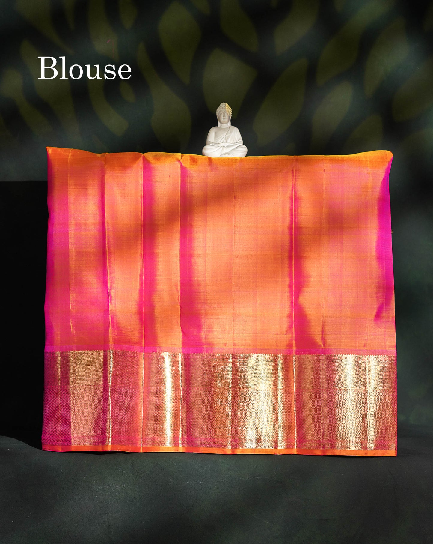 Pure Silk Pattu Pavadai - Pink Checks With Butta & Orange Blouse | 9+ Years