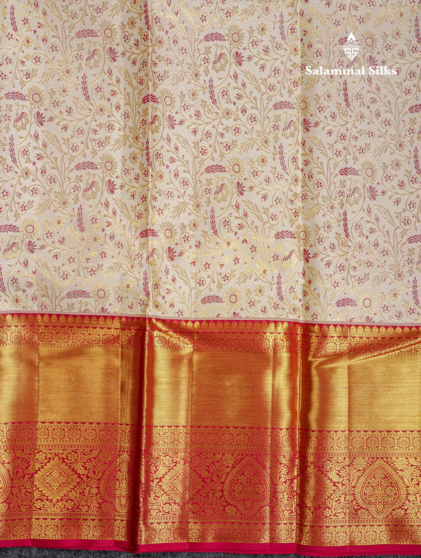 Beautiful Half White Menakari Work Bridal Pure Kanjivaram Silk Saree With Contrast Dark Maroon Traditional Evening Morning Border
