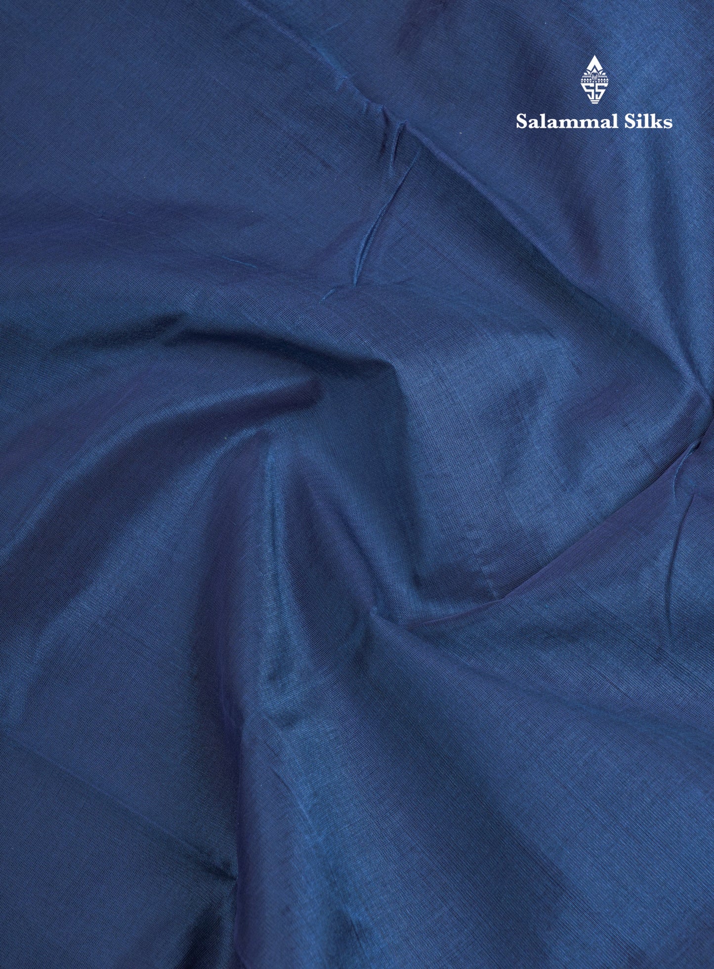 Peacock Blue Plain Pure Silk Cotton Saree With Contrast Magenta Pink Blouse