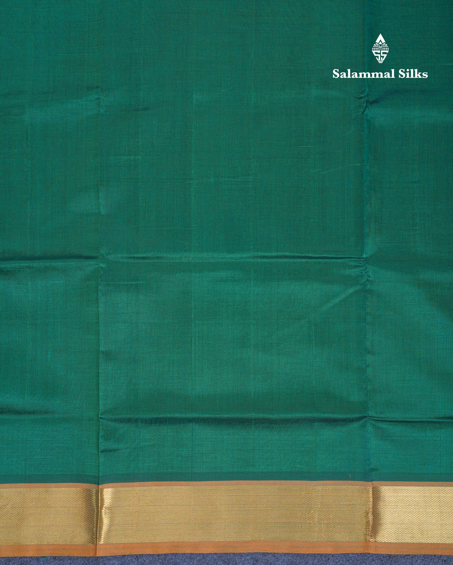 Bottle Green Plain Pure Silk Cotton Saree With Contrast Mustard Yellow Blouse