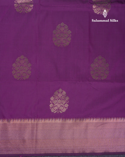 Beautiful Dark Purple Semi Soft Silk Saree With Fancy Border