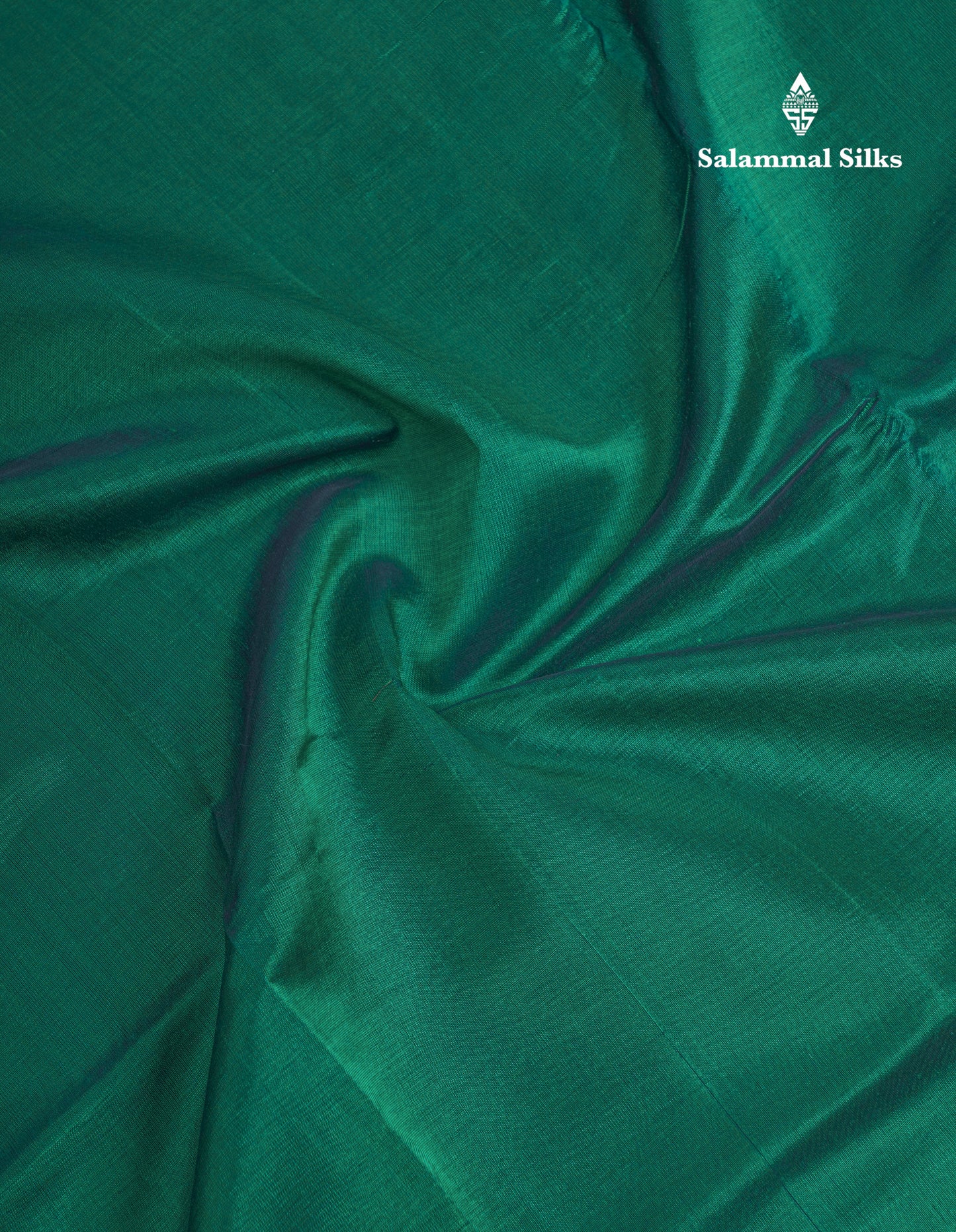 Bottle Green Plain Pure Silk Cotton Saree With Contrast Mustard Yellow Blouse