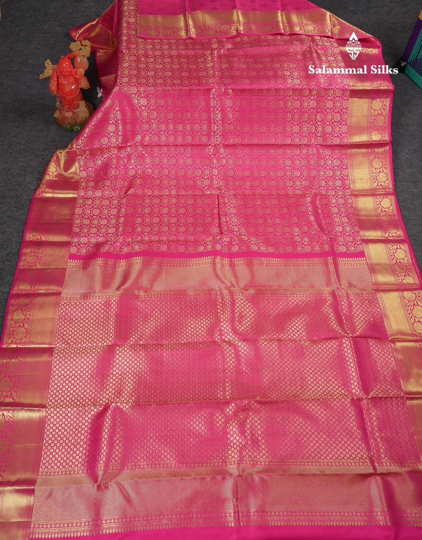 Beautiful Dual Tone Pink Bridal Pure Kanjivaram Silk Saree With Traditional Border