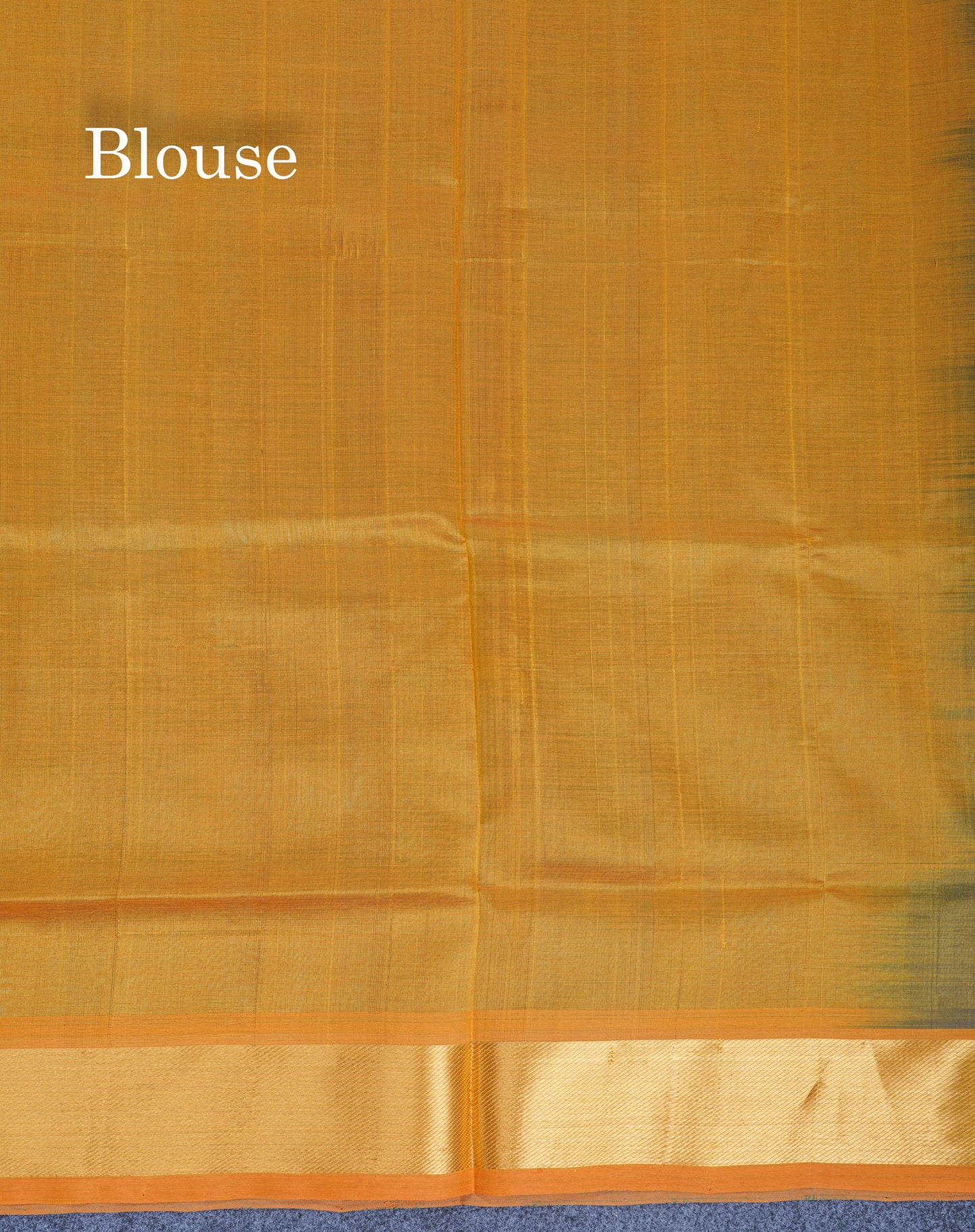 Bottle Green Plain Pure Silk Cotton Saree With Contrast Mustard Yellow Blouse