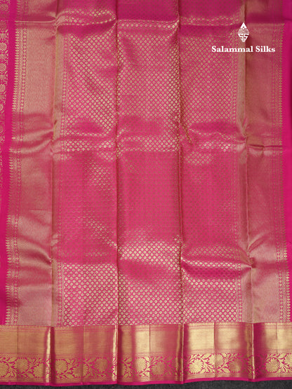 Beautiful Dual Tone Pink Bridal Pure Kanjivaram Silk Saree With Traditional Border