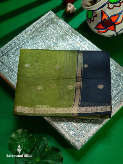 Beautiful Light Chocolate Maheshwar Cotton Saree With Contrast Light Lavender Blouse