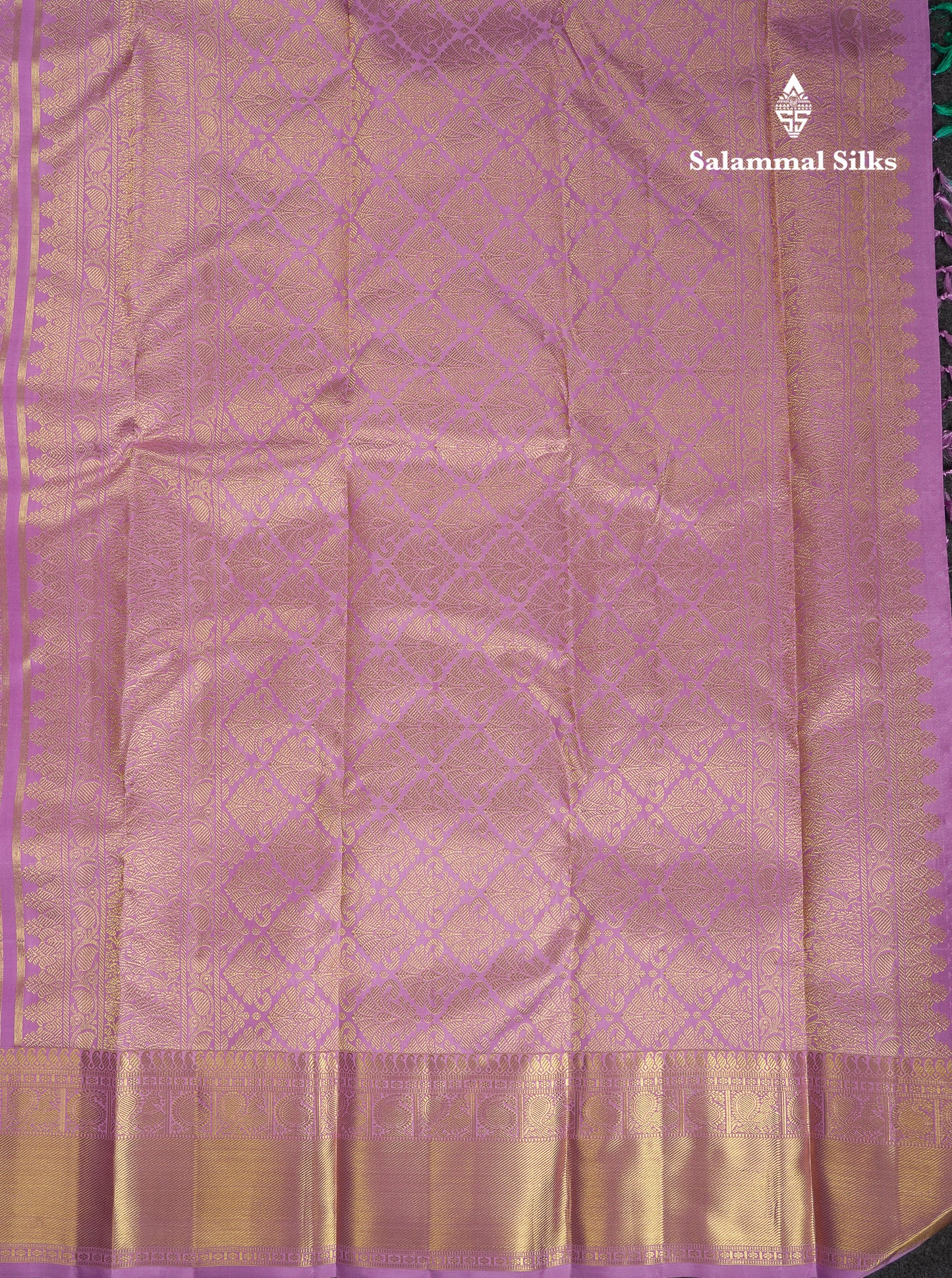 Beautiful Lavender Bridal Pure Kanjivaram Silk Saree With Traditional Border
