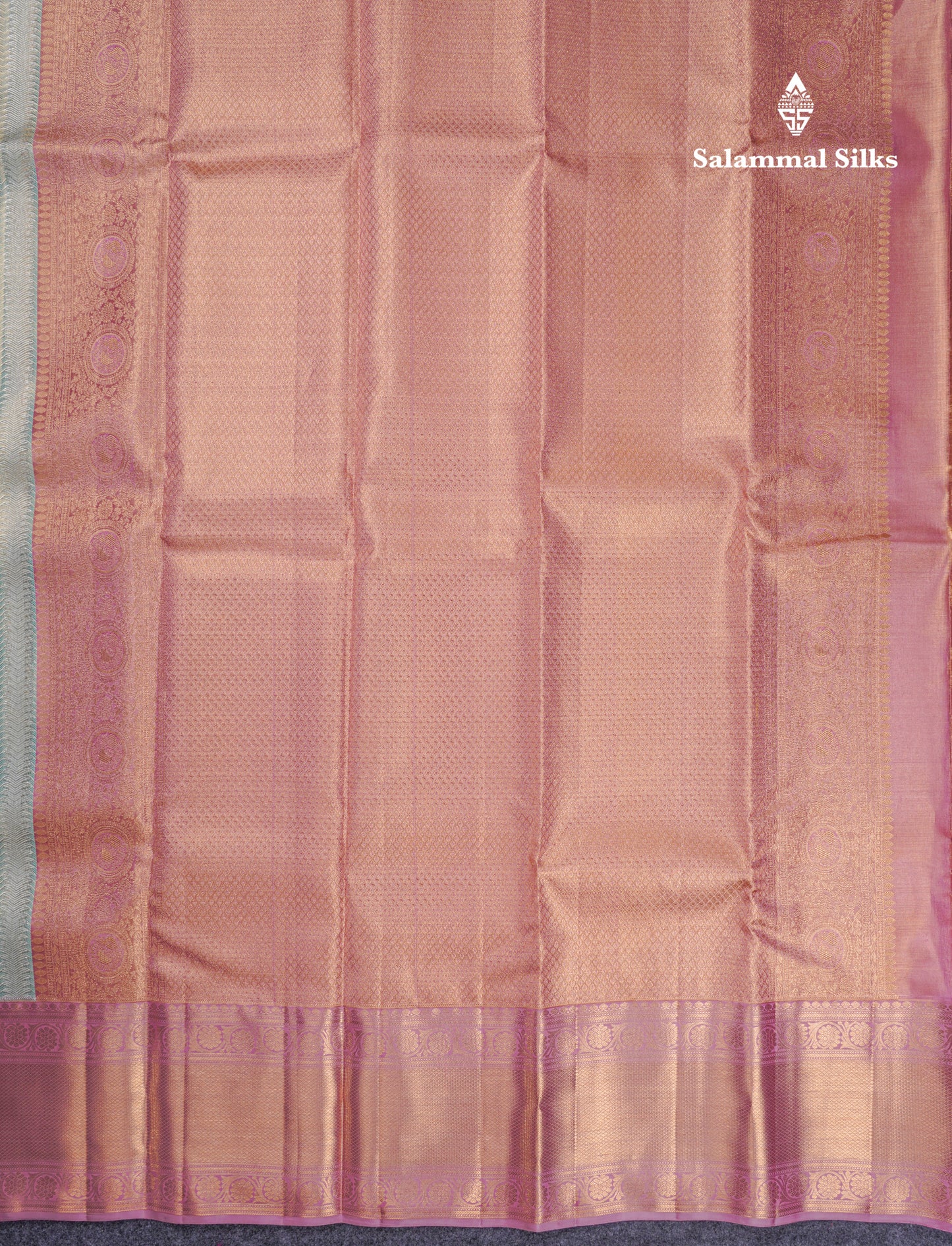 Beautiful Light Rexona Tissue Bridal Pure Kanjivaram Silk Saree With Contrast Onion Pink Traditional Evening Morning Border