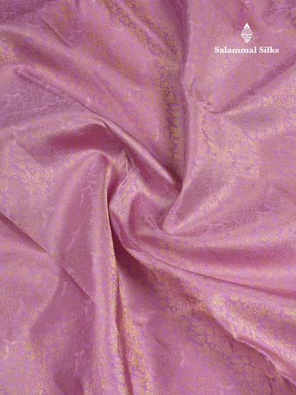 Beautiful Lavender Bridal Pure Kanjivaram Silk Saree With Traditional Border
