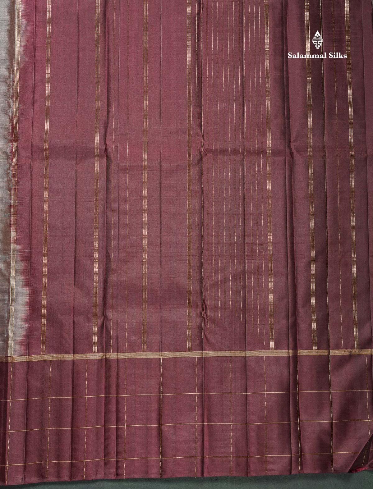 Pure Kanjivaram Silk Saree - Light Chocolate Brown Colour Body With Contrast Dark Brown Border